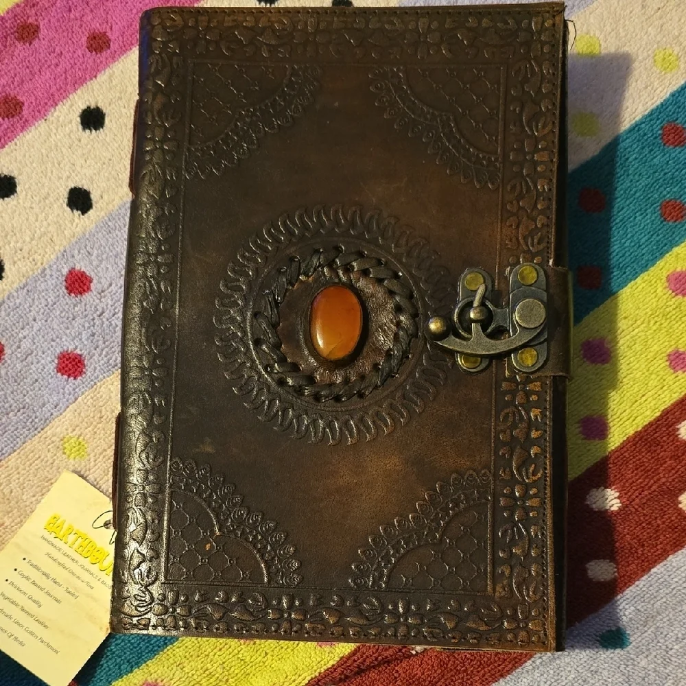 ♥️BUY 2 GET 1 FREE  EARTHBOUND Handmade Leather Journal God's Eye ~ 6
